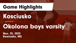 Kosciusko  vs Okolona boys varsity Game Highlights - Nov. 25, 2023