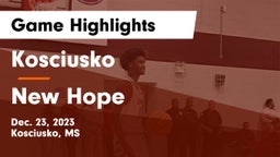 Kosciusko  vs New Hope  Game Highlights - Dec. 23, 2023