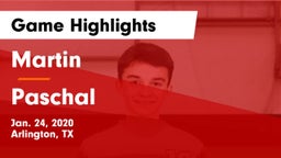 Martin  vs Paschal  Game Highlights - Jan. 24, 2020