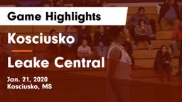 Kosciusko  vs Leake Central  Game Highlights - Jan. 21, 2020