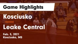 Kosciusko  vs Leake Central  Game Highlights - Feb. 5, 2021