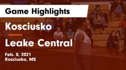 Kosciusko  vs Leake Central  Game Highlights - Feb. 8, 2021