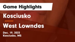 Kosciusko  vs West Lowndes Game Highlights - Dec. 19, 2023