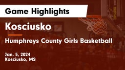 Kosciusko  vs Humphreys County Girls Basketball Game Highlights - Jan. 5, 2024