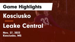 Kosciusko  vs Leake Central Game Highlights - Nov. 27, 2023