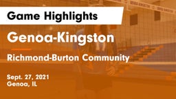 Genoa-Kingston  vs Richmond-Burton Community  Game Highlights - Sept. 27, 2021