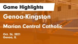 Genoa-Kingston  vs Marian Central Catholic  Game Highlights - Oct. 26, 2021