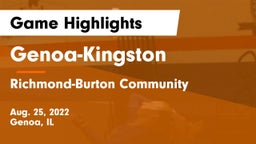 Genoa-Kingston  vs Richmond-Burton Community  Game Highlights - Aug. 25, 2022