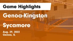 Genoa-Kingston  vs Sycamore  Game Highlights - Aug. 29, 2022