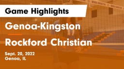 Genoa-Kingston  vs Rockford Christian  Game Highlights - Sept. 20, 2022