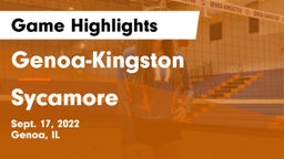 Genoa-Kingston  vs Sycamore  Game Highlights - Sept. 17, 2022