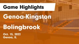 Genoa-Kingston  vs Bolingbrook  Game Highlights - Oct. 15, 2022
