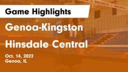 Genoa-Kingston  vs Hinsdale Central  Game Highlights - Oct. 14, 2022