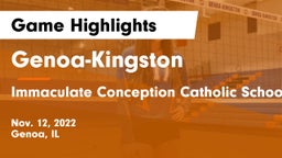 Genoa-Kingston  vs Immaculate Conception Catholic School Game Highlights - Nov. 12, 2022