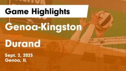 Genoa-Kingston  vs Durand  Game Highlights - Sept. 2, 2023