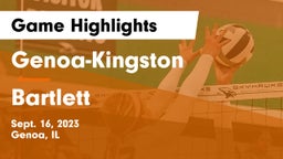 Genoa-Kingston  vs Bartlett  Game Highlights - Sept. 16, 2023