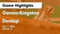 Genoa-Kingston  vs Dunlap  Game Highlights - Oct. 7, 2023