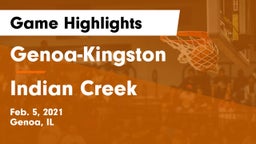 Genoa-Kingston  vs Indian Creek  Game Highlights - Feb. 5, 2021
