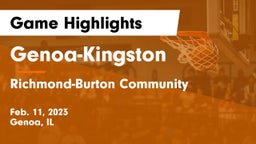 Genoa-Kingston  vs Richmond-Burton Community  Game Highlights - Feb. 11, 2023