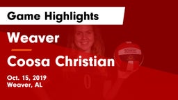 Weaver  vs Coosa Christian Game Highlights - Oct. 15, 2019