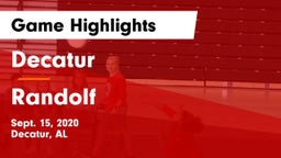 Decatur  vs Randolf Game Highlights - Sept. 15, 2020
