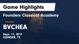 Founders Classical Academy vs BVCHEA Game Highlights - Sept. 11, 2019
