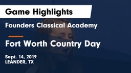 Founders Classical Academy vs Fort Worth Country Day  Game Highlights - Sept. 14, 2019