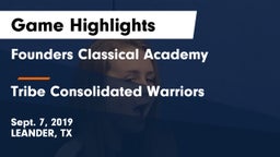 Founders Classical Academy vs Tribe Consolidated Warriors Game Highlights - Sept. 7, 2019