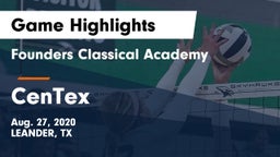 Founders Classical Academy vs CenTex Game Highlights - Aug. 27, 2020