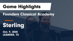 Founders Classical Academy vs Sterling  Game Highlights - Oct. 9, 2020