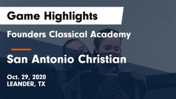 Founders Classical Academy vs San Antonio Christian  Game Highlights - Oct. 29, 2020