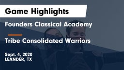 Founders Classical Academy vs Tribe Consolidated Warriors Game Highlights - Sept. 4, 2020