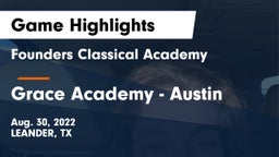 Founders Classical Academy vs Grace Academy - Austin Game Highlights - Aug. 30, 2022