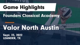 Founders Classical Academy vs Valor North Austin Game Highlights - Sept. 23, 2022