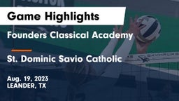 Founders Classical Academy vs St. Dominic Savio Catholic  Game Highlights - Aug. 19, 2023