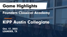 Founders Classical Academy vs KIPP Austin Collegiate Game Highlights - Oct. 17, 2023