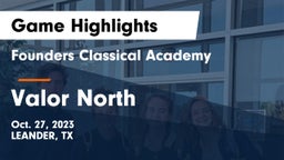 Founders Classical Academy vs Valor North Game Highlights - Oct. 27, 2023