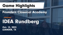 Founders Classical Academy vs IDEA Rundberg Game Highlights - Oct. 13, 2023