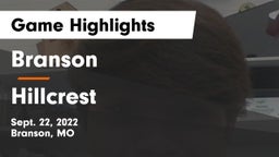 Branson  vs Hillcrest  Game Highlights - Sept. 22, 2022