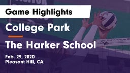 College Park  vs The Harker School Game Highlights - Feb. 29, 2020