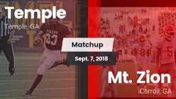 Matchup: Temple  vs. Mt. Zion  2018