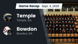 Recap: Temple  vs. Bowdon  2020