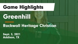 Greenhill  vs Rockwall Heritage Christian  Game Highlights - Sept. 3, 2021