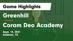 Greenhill  vs Coram Deo Academy  Game Highlights - Sept. 14, 2021