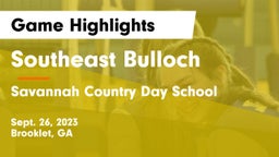 Southeast Bulloch  vs Savannah Country Day School Game Highlights - Sept. 26, 2023