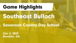 Southeast Bulloch  vs Savannah Country Day School Game Highlights - Oct. 3, 2023