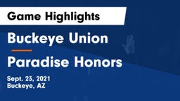 Buckeye Union  vs Paradise Honors  Game Highlights - Sept. 23, 2021