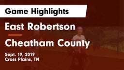 East Robertson  vs Cheatham County  Game Highlights - Sept. 19, 2019