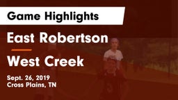 East Robertson  vs West Creek  Game Highlights - Sept. 26, 2019