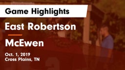 East Robertson  vs McEwen  Game Highlights - Oct. 1, 2019